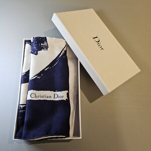 Dior Navy and White Scarf